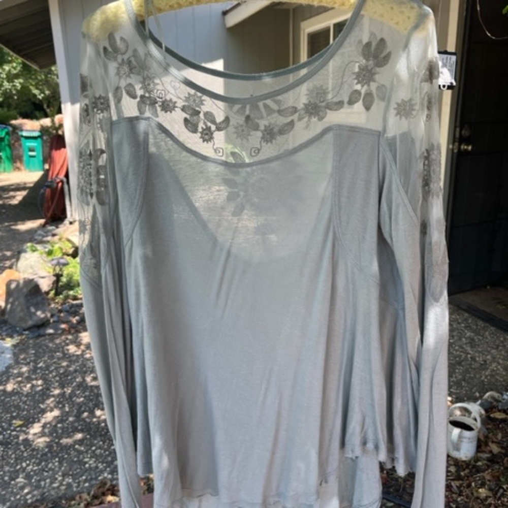Free People Lace cut out top